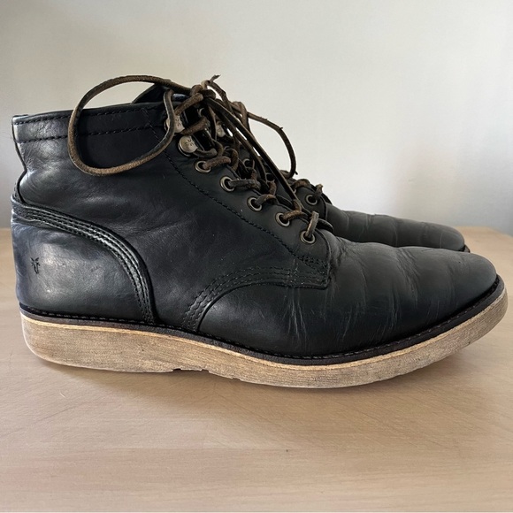 Frye Other - Frye Company Freeman Midlace Black Leather Lace Up Leather Ankle Boots 87218